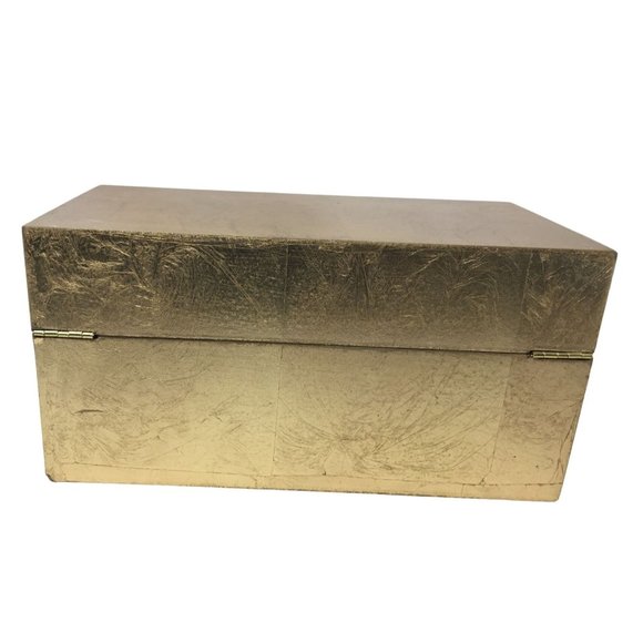 CosmoLiving by Cosmopolitan Wooden Box with Textured Gold Foiled Exterior - Picture 5 of 12